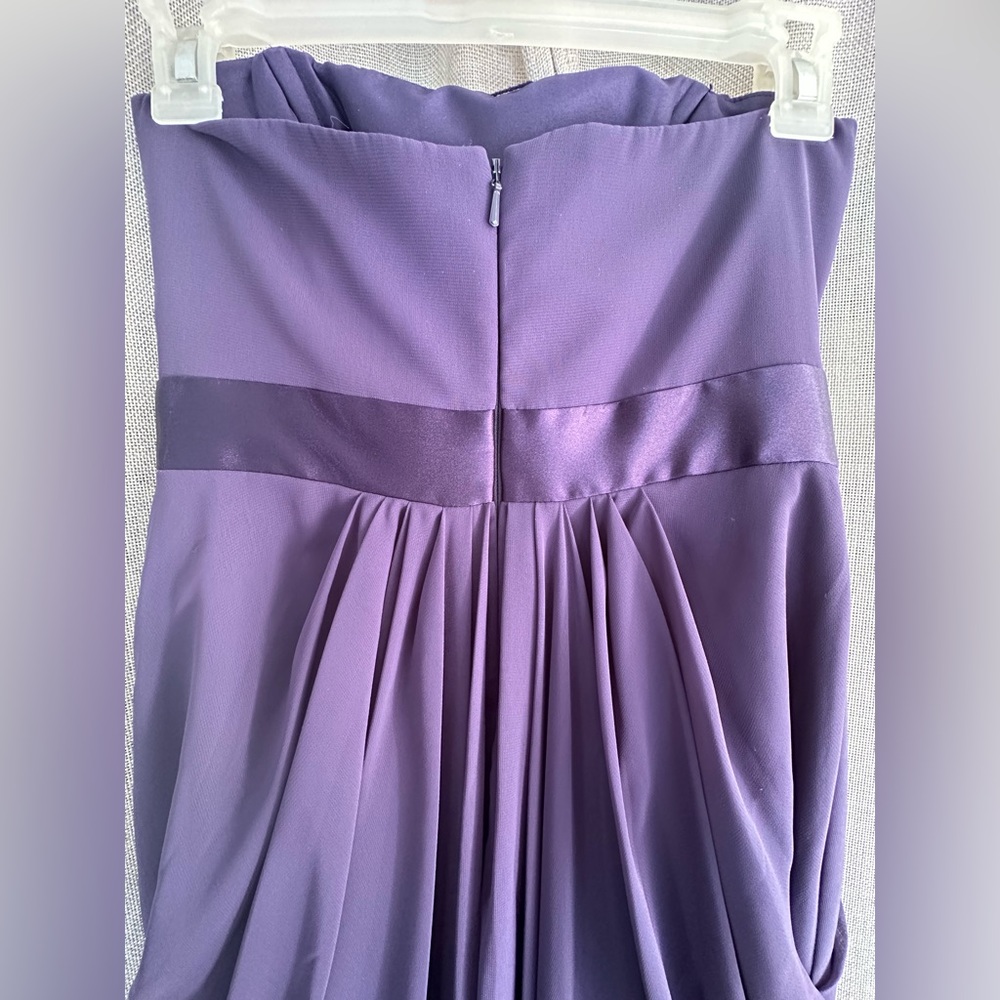 David’s Bridal•strapless pin-tuck gown•size 2P•polyester•lined•dusty plum/purple - Picture 8 of 12